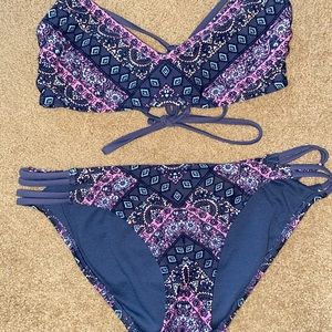 Target patterned blue and purple bathing suite!